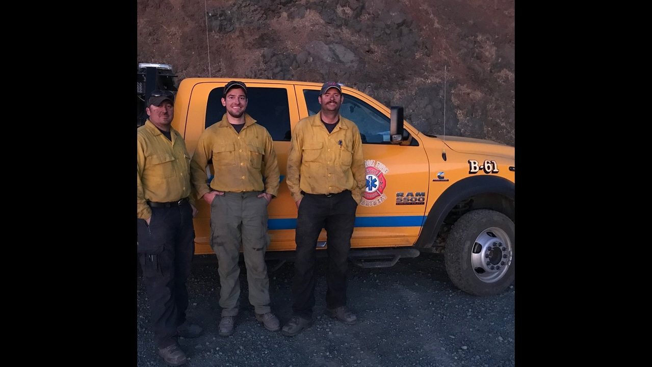 Madison Firefighters (left to right) Gary Landon, Byron Wilkins, Rob Ricks