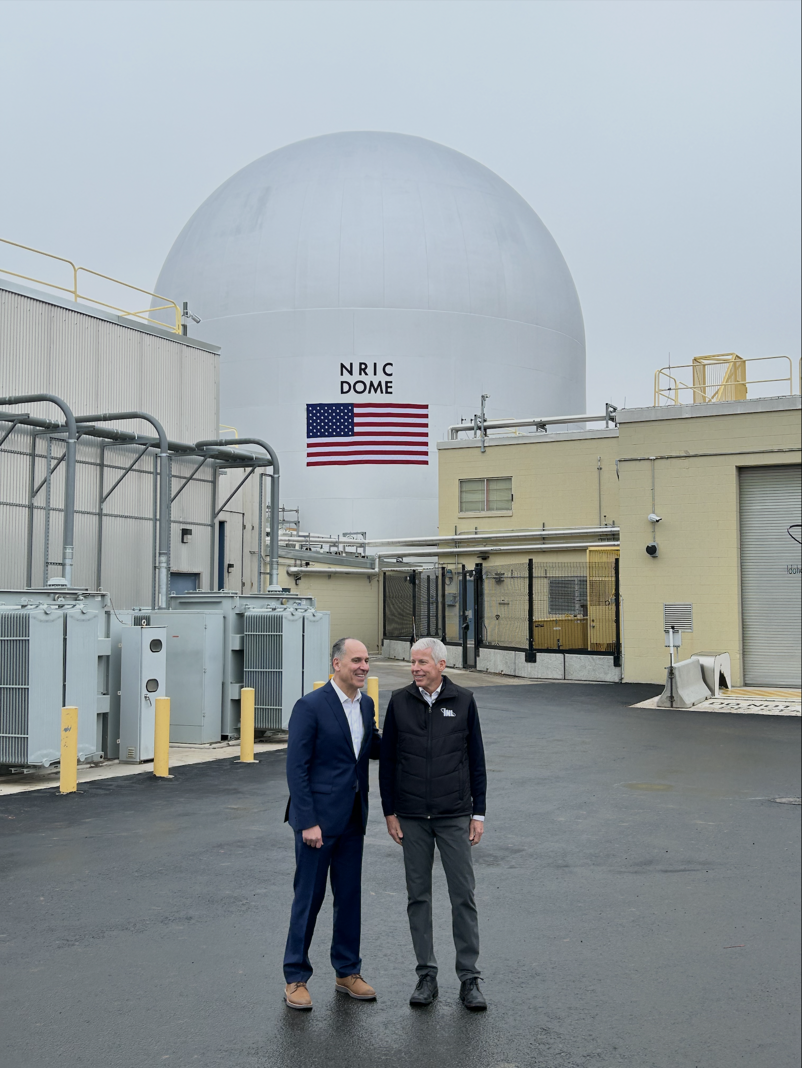 Secretary of Energy Chris Wright (right) and INL Director John Wagner (left) at the Materials and Fuels Complex.