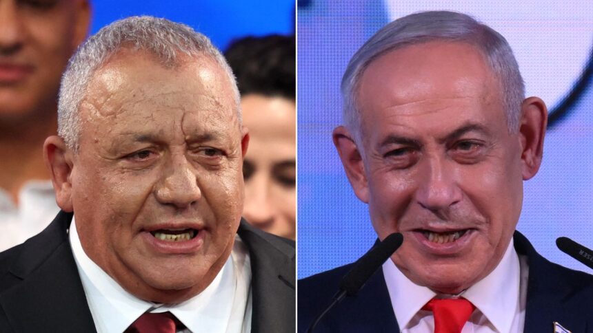 Former military chief Gadi Eisenkot and Prime Minister Benjamin Netanyahu