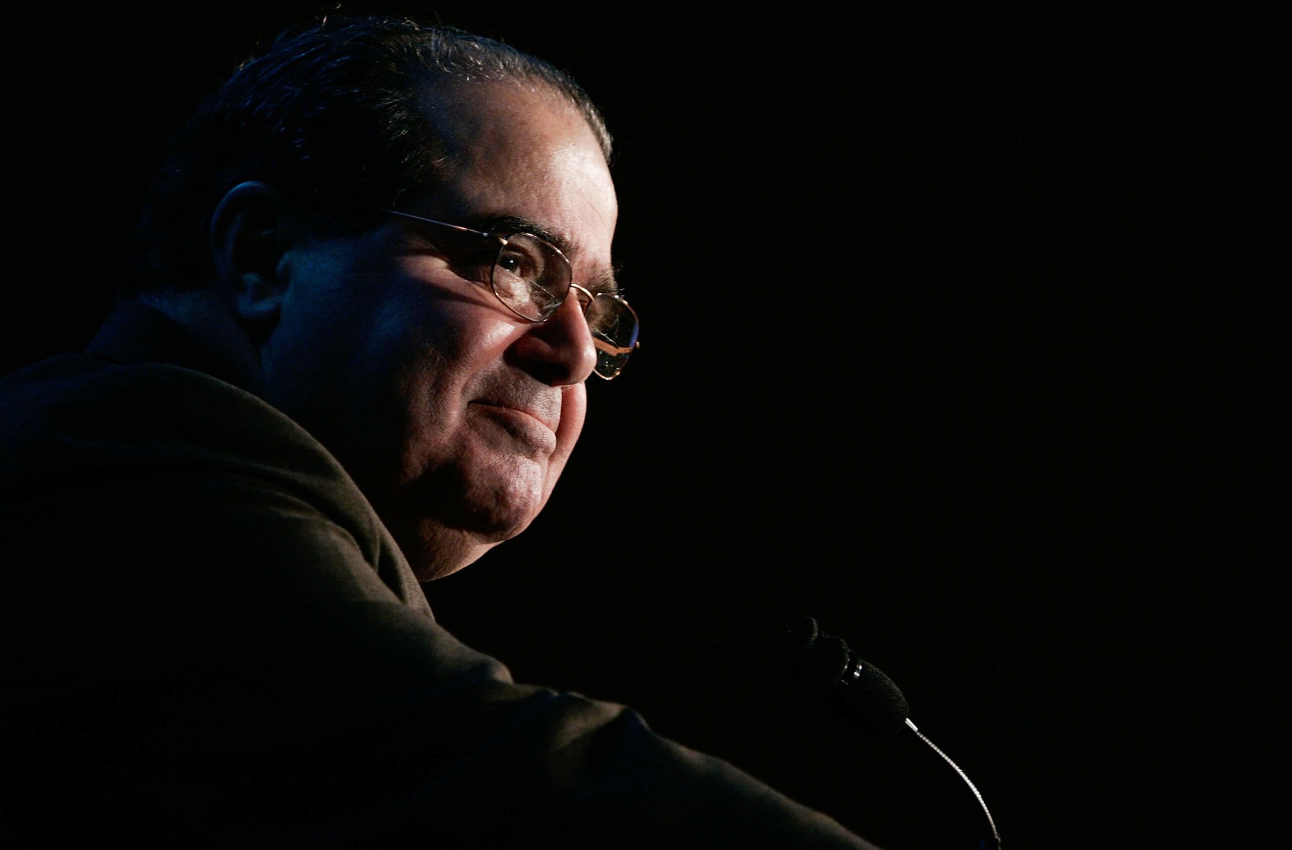 <i>Alex Wong/Getty Images via CNN Newsource</i><br/>US Supreme Court Associate Justice Antonin Scalia pauses as he addresses a Northern Virginia Technology Council breakfast December 13