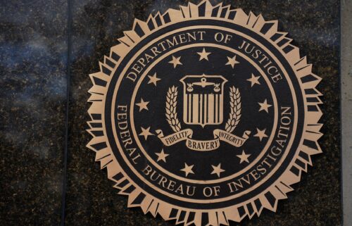 The logo of the Federal Bureau of Investigation displayed on the building in Washington