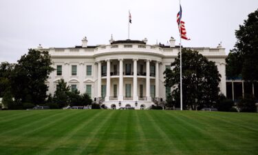 The White House is seen from the South Lawn on September 20