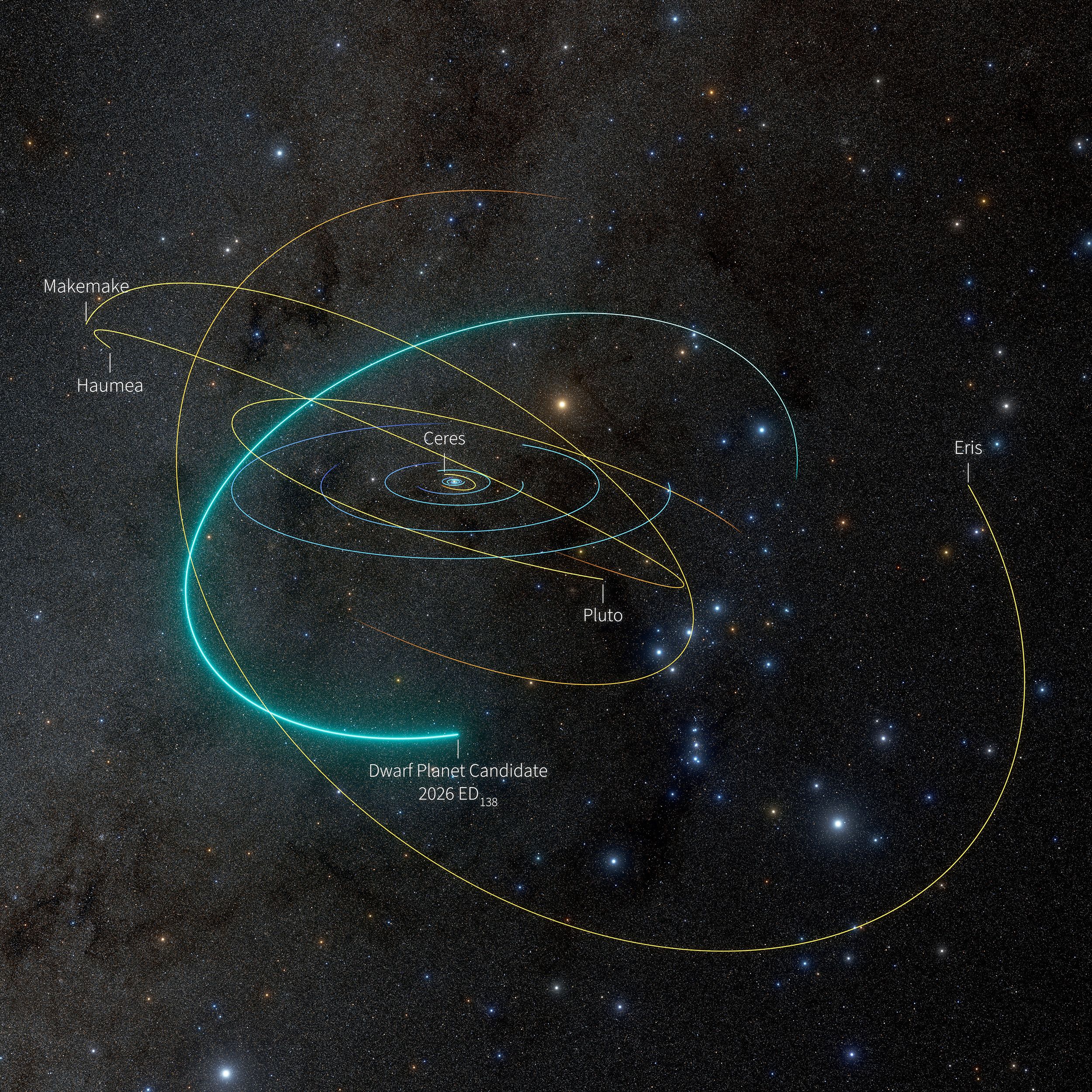 <i>NSF–DOE Vera C. Rubin Observatory/NOIRLab/SLAC/AURA via CNN Newsource</i><br/>A mosaic of images captured by the Vera C. Rubin Observatory of the newly discovered dwarf planet candidate.